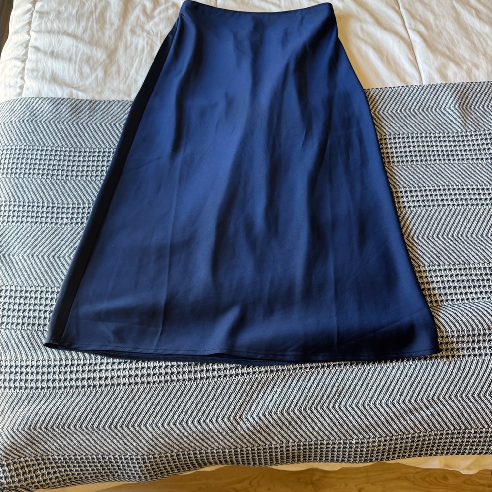J. Crew Factory Elegant Blue A-Line Skirt